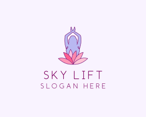 Lotus Yoga Pose logo design