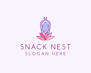 Lotus Yoga Pose logo design