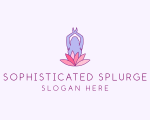 Lotus Yoga Pose logo design