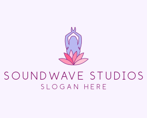 Lotus Yoga Pose logo design