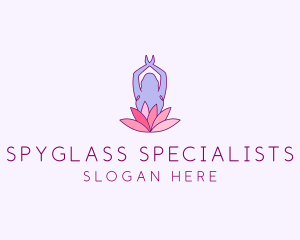 Lotus Yoga Pose logo design