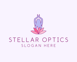 Lotus Yoga Pose logo design