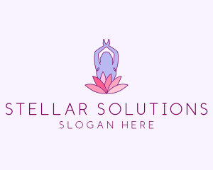 Lotus Yoga Pose logo design