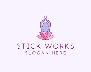 Lotus Yoga Pose logo design