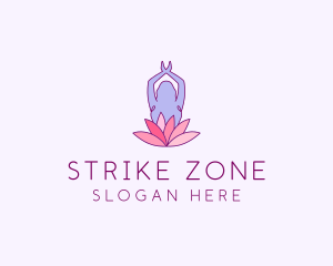 Lotus Yoga Pose logo design