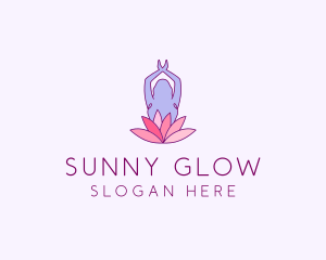 Lotus Yoga Pose logo design