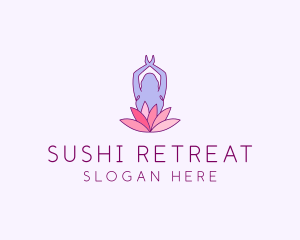 Lotus Yoga Pose logo design