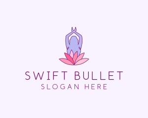 Lotus Yoga Pose logo design