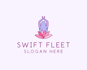 Lotus Yoga Pose logo design