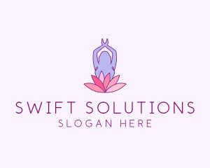 Lotus Yoga Pose logo design