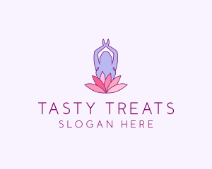 Lotus Yoga Pose logo design