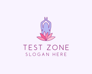 Lotus Yoga Pose logo design