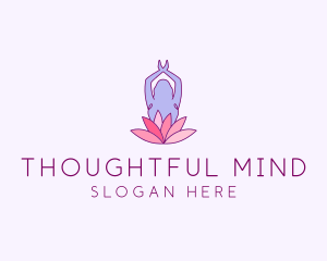 Lotus Yoga Pose logo design