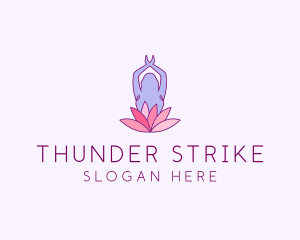 Lotus Yoga Pose logo design