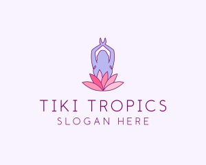 Lotus Yoga Pose logo design