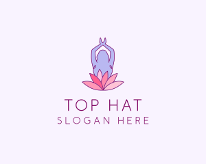 Lotus Yoga Pose logo design