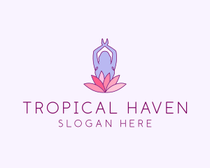 Lotus Yoga Pose logo design