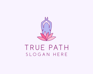 Lotus Yoga Pose logo design