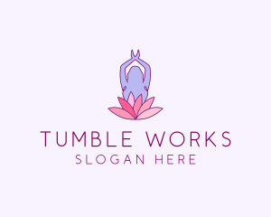 Lotus Yoga Pose logo design