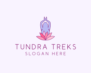 Lotus Yoga Pose logo design