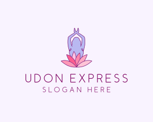 Lotus Yoga Pose logo design