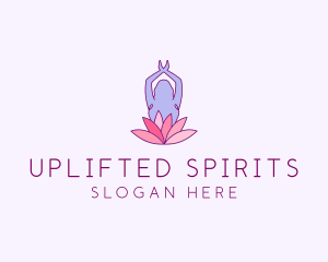 Lotus Yoga Pose logo design