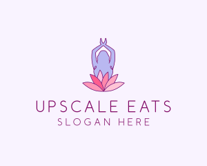 Lotus Yoga Pose logo design