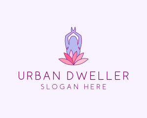 Lotus Yoga Pose logo design