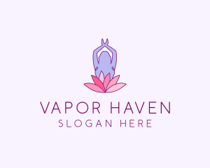 Lotus Yoga Pose logo design