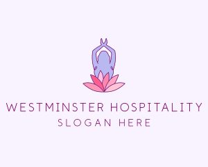 Lotus Yoga Pose logo design