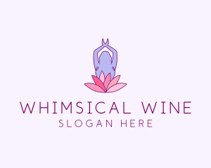 Lotus Yoga Pose logo design