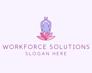 Lotus Yoga Pose logo design