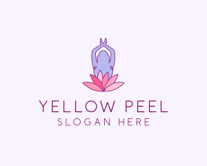 Lotus Yoga Pose logo design