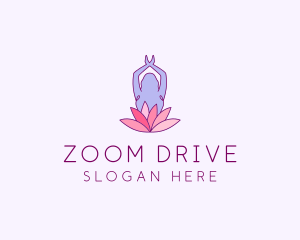 Lotus Yoga Pose logo design