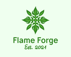 Green Flame Leaf logo design