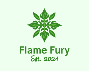 Green Flame Leaf logo design