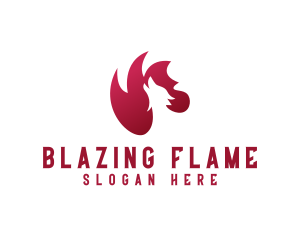 Flaming Wolf Animal logo design