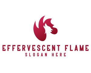 Flaming Wolf Animal logo design