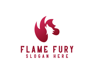 Flaming Wolf Animal logo design