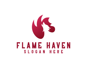 Flaming Wolf Animal logo design