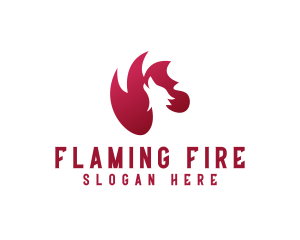 Flaming Wolf Animal logo design