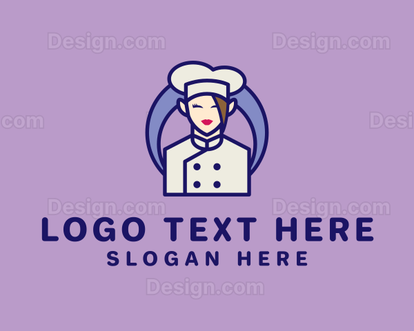 Female Kitchen Chef Logo