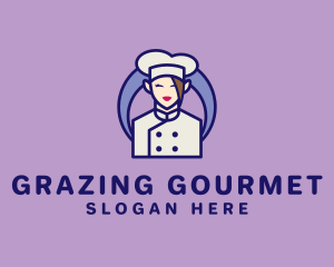 Female Kitchen Chef  logo design