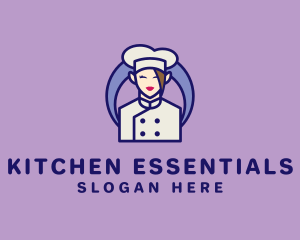 Female Kitchen Chef  logo design