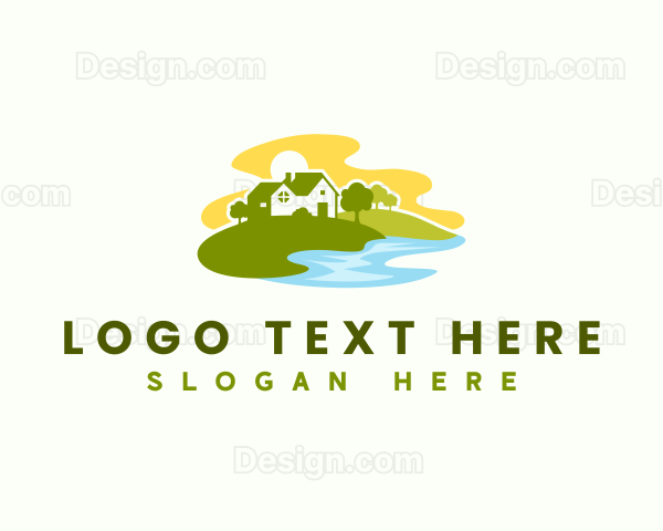 Lawn Landscaping Property Logo