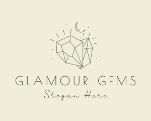 Gemstone Moon Jewelry logo design