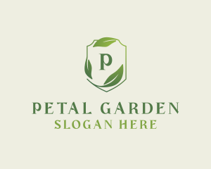 Organic Leaves Shield logo design