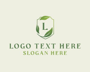 Leaves - Organic Leaves Shield logo design