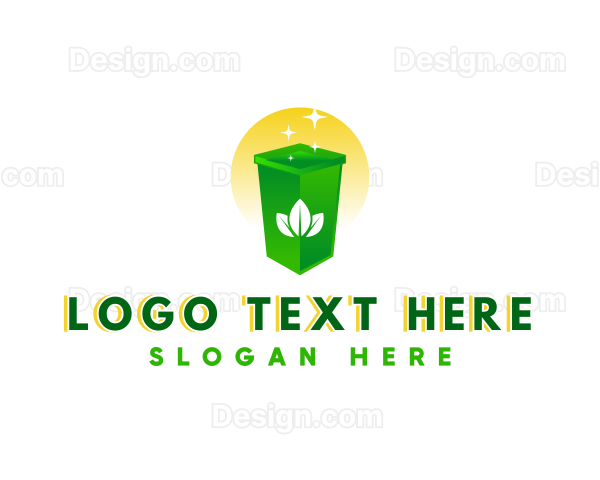 Garbage Bin Leaf Logo