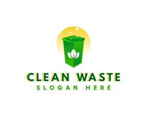 Garbage Bin Leaf logo design